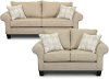 Casual Linen Beige 2 Piece Living Room Set - Conrad