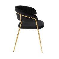 CH-TANIA-AU+BK2 Black Velvet and Gold Glam Chairs (Set of 2) - Tania-2