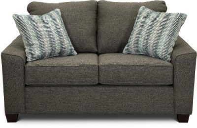 Contemporary Charcoal Gray Loveseat - Paxton