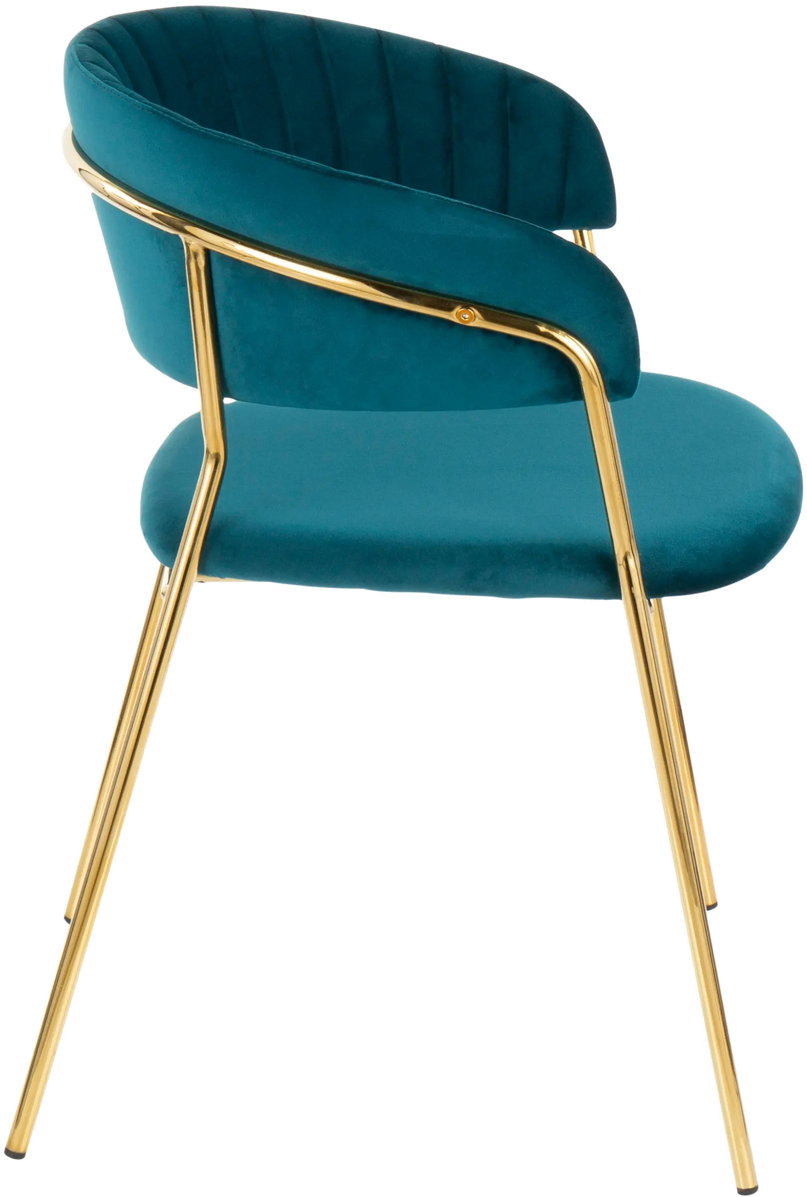 CH-TANIA-AU-TL2 Teal Velvet and Gold Glam Chairs (Set of 2) - Tania-2