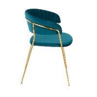 CH-TANIA-AU-TL2 Teal Velvet and Gold Glam Chairs (Set of 2) - Tania-2