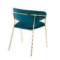 CH-TANIA-AU-TL2 Teal Velvet and Gold Glam Chairs (Set of 2) - Tania-3