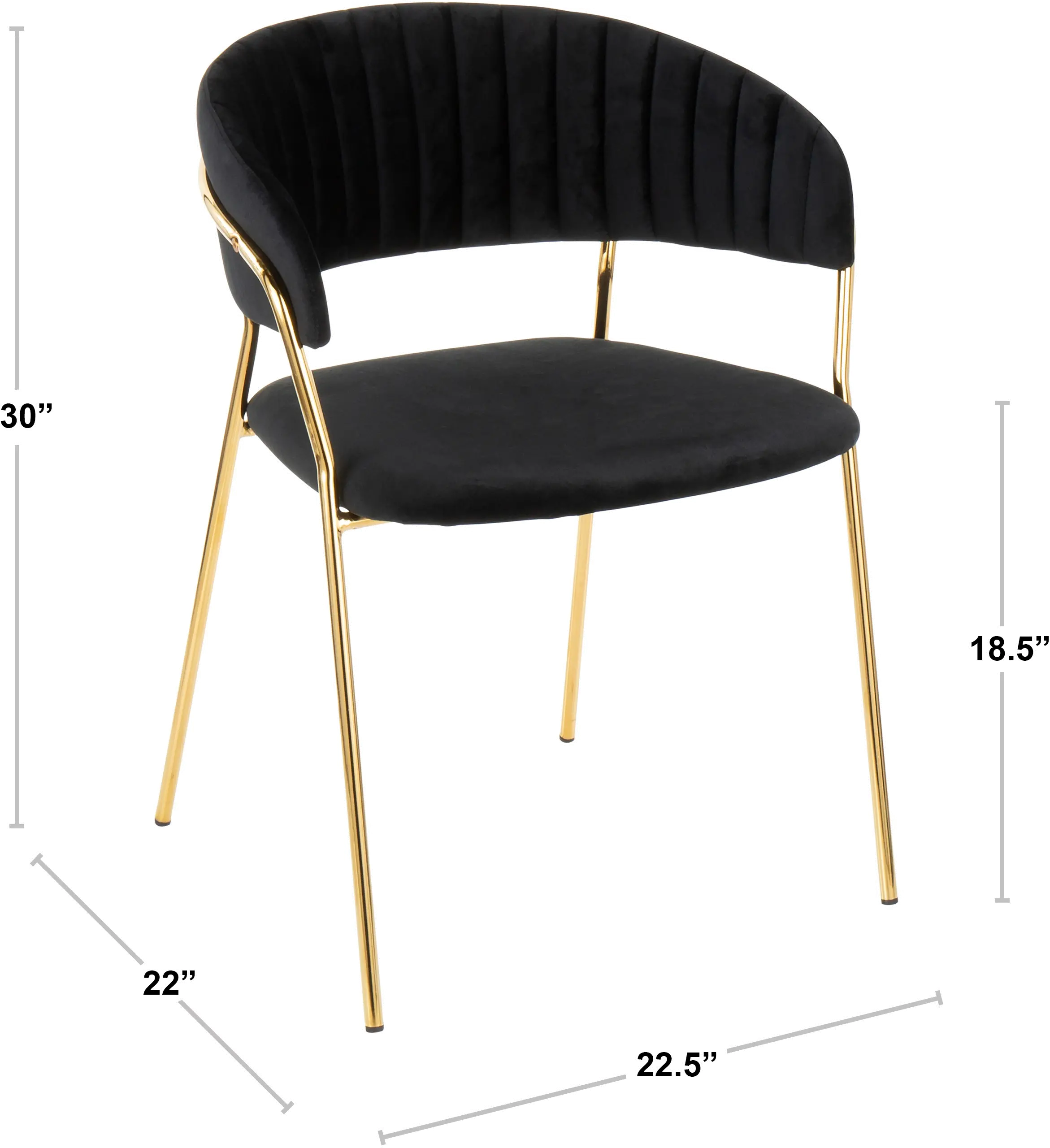 CH-TANIA-AU-TL2 Teal Velvet and Gold Glam Chairs (Set of 2) - Tania-4