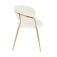 CH-TANIA-AU+W2 White Velvet and Gold Glam Chairs (Set of 2) - Tania-2