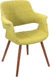 CHR-JY-VFL-GN Green Mid Century Modern Accent Chair - Vintage Flair