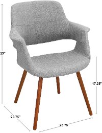 CHR-JY-VFL-LGY Gray Mid Century Modern Accent Chair - Vintage Flair-4