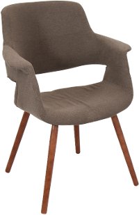 CHR-JY-VFL-MBN Medium Brown Mid Century Modern Accent Chair - Vintage Flair