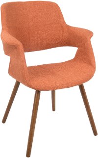 CHR-JY-VFL-O Orange Mid Century Modern Accent Chair - Vintage Flair