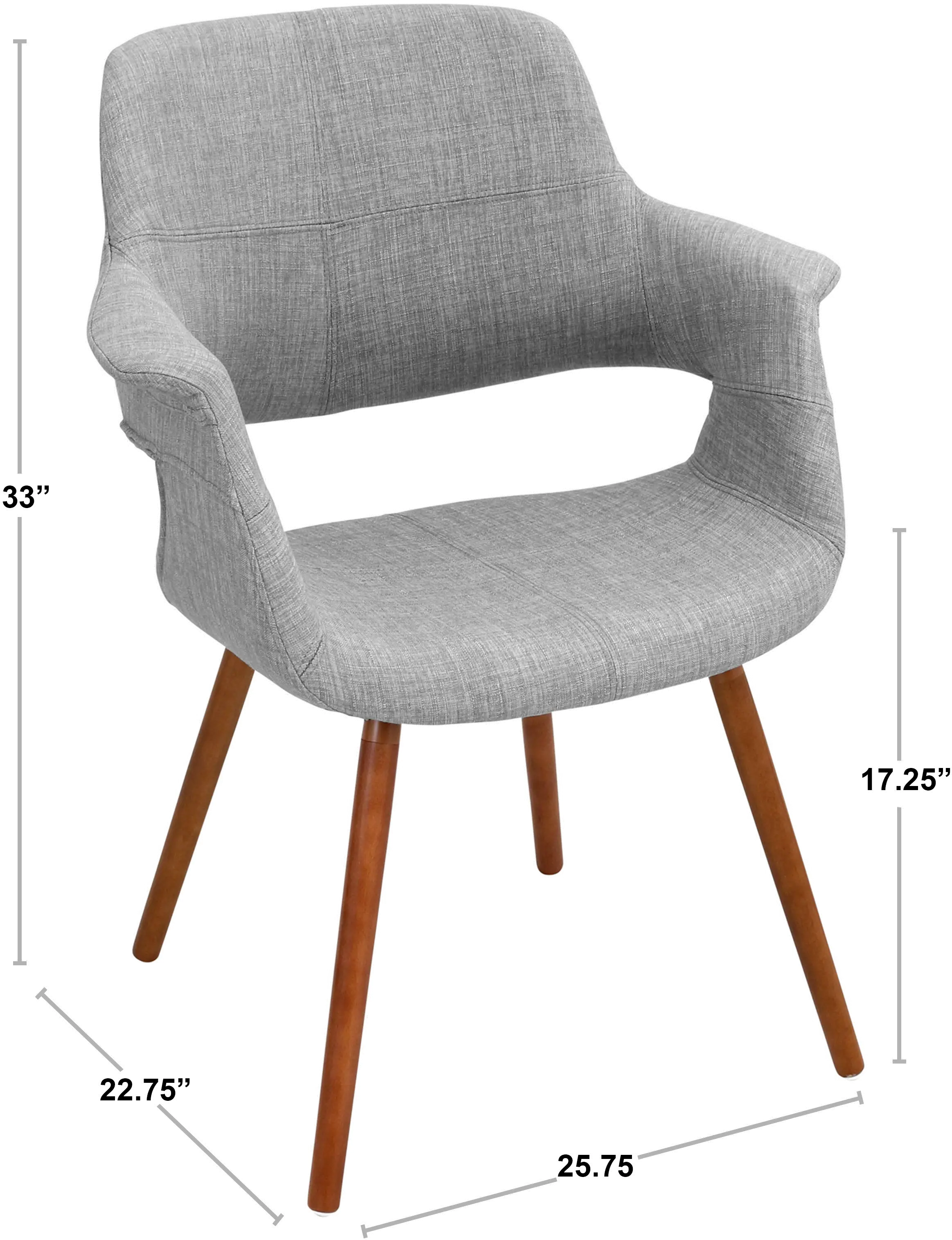 CHR-JY-VFL-O Vintage Flair Orange Mid Century Modern Accent Chair-4