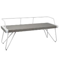 DC-STFBEN-GY+W White and Gray Industrial Bench - Stefani