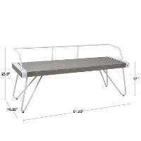 DC-STFBEN-VW+BN White and Brown Industrial Bench - Stefani
