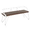 DC-STFBEN-VWE White and Espresso Industrial Bench - Stefani