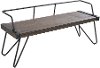 DC-STFBEN-WL+AN Antique Metal and Walnut Wood Industrial Bench - Stefani