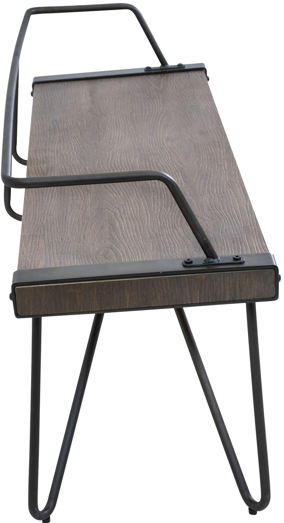 DC-STFBEN-WL+AN Industrial Metal and Walnut Wood Bench - Stefani-2