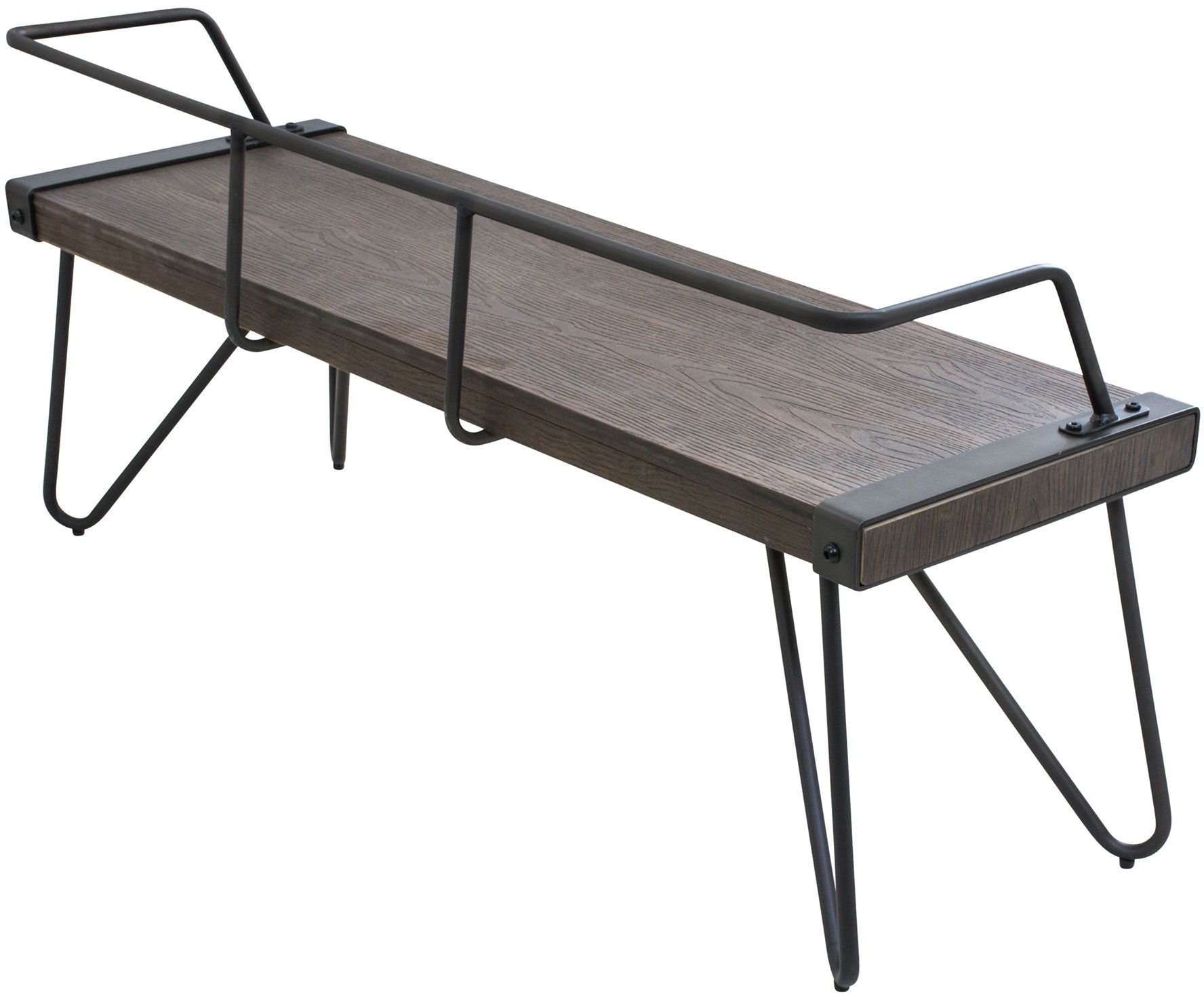 DC-STFBEN-WL+AN Industrial Metal and Walnut Wood Bench - Stefani-3