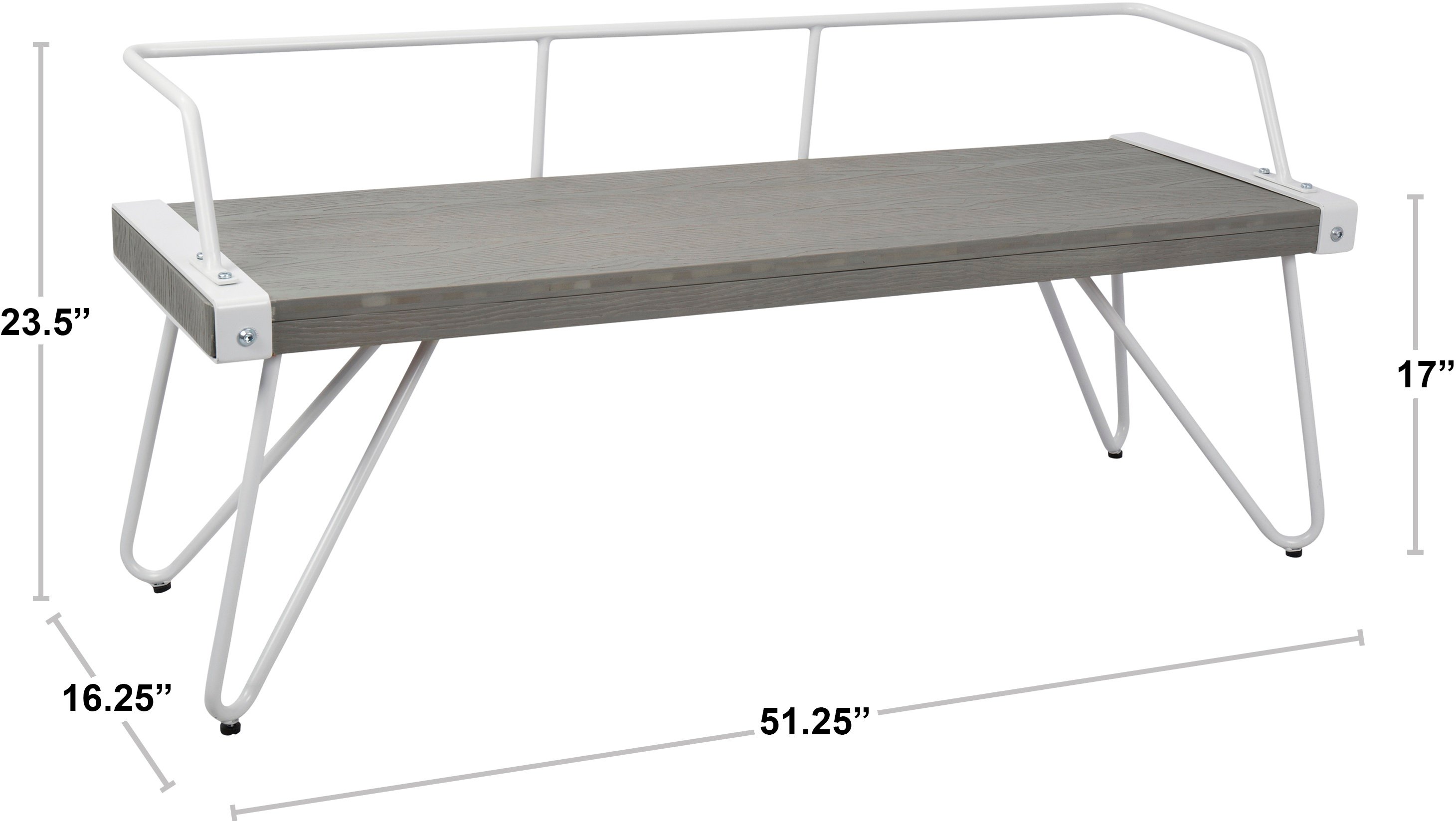 DC-STFBEN-WL+AN Industrial Metal and Walnut Wood Bench - Stefani-4