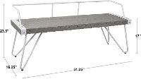 DC-STFBEN-WL+AN Industrial Metal and Walnut Wood Bench - Stefani-4