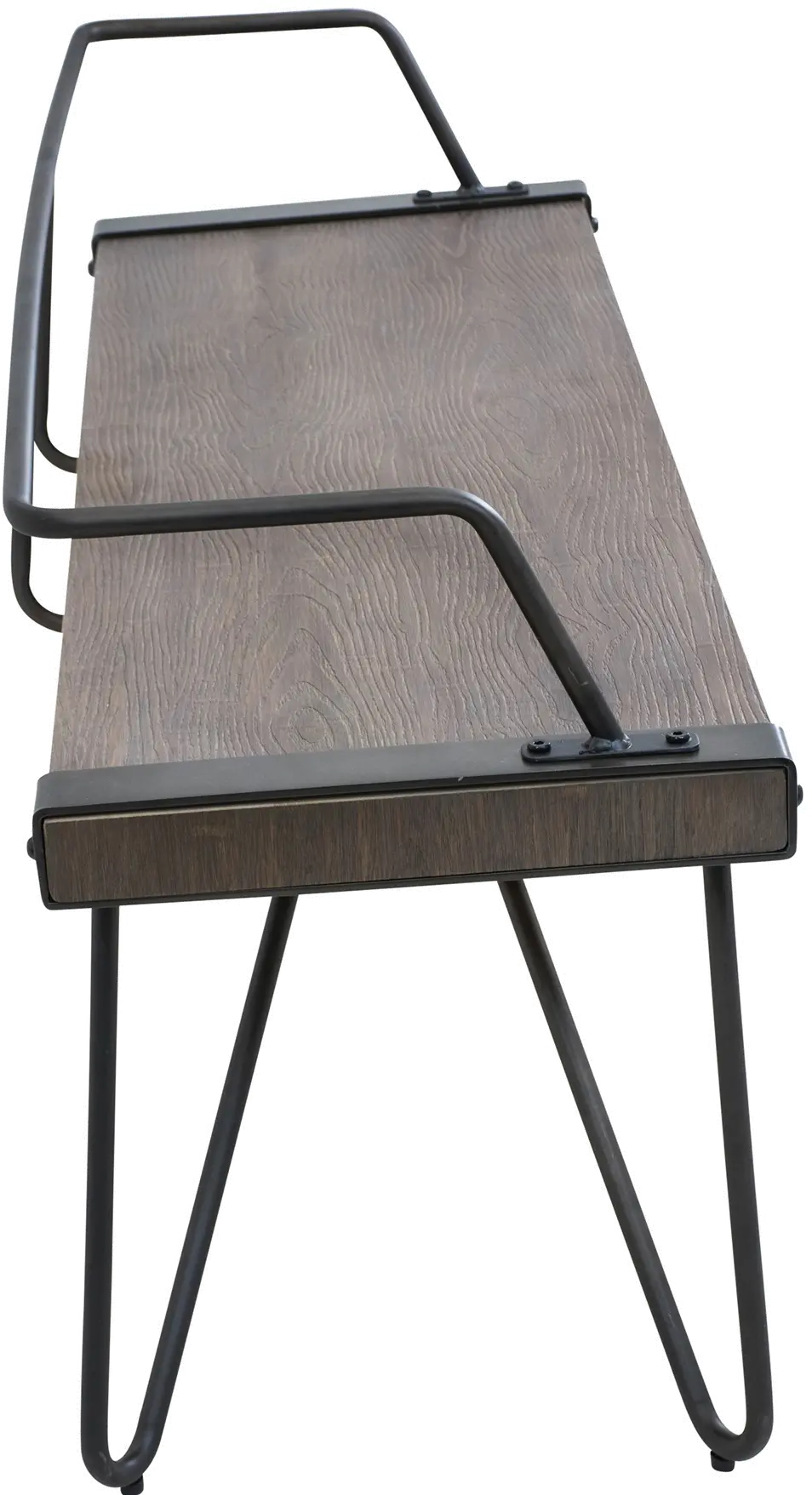 DC-STFBEN-WL+AN Stefani Industrial Metal and Walnut Wood Bench-2