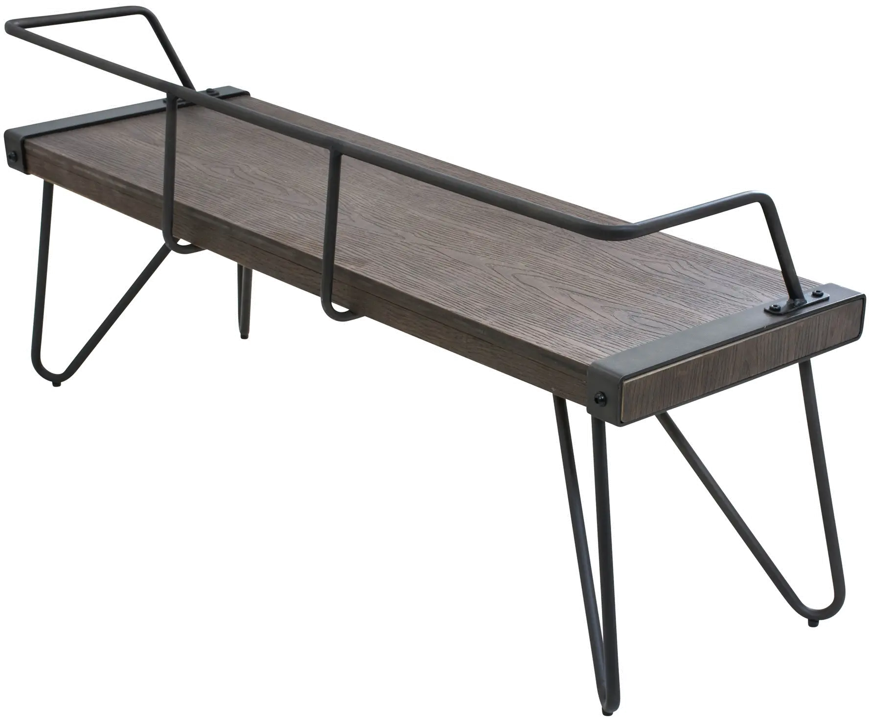 DC-STFBEN-WL+AN Stefani Industrial Metal and Walnut Wood Bench-3