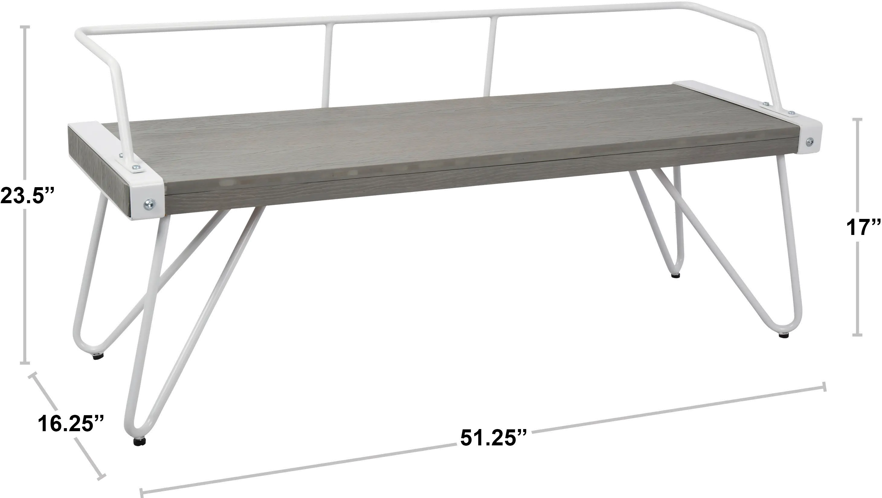 DC-STFBEN-WL+AN Stefani Industrial Metal and Walnut Wood Bench-4
