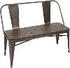 DC-TW-OR-BENCH Antique and Espresso Farmhouse Bench - Oregon