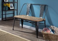 BC-OR-GY+BN Gray and Brown Farmhouse Bench - Oregon