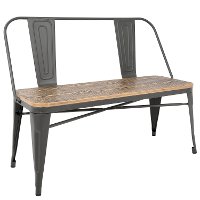 BC-OR-GY+BN Gray and Brown Farmhouse Bench - Oregon-2