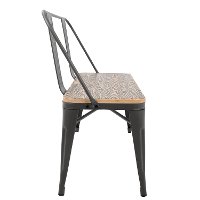 BC-OR-GY+BN Gray and Brown Farmhouse Bench - Oregon-3