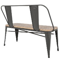 BC-OR-GY+BN Gray and Brown Farmhouse Bench - Oregon-4