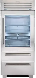 PRO3650G/RH Sub-Zero 36 Inch Pro Refrigerator with Glass Door