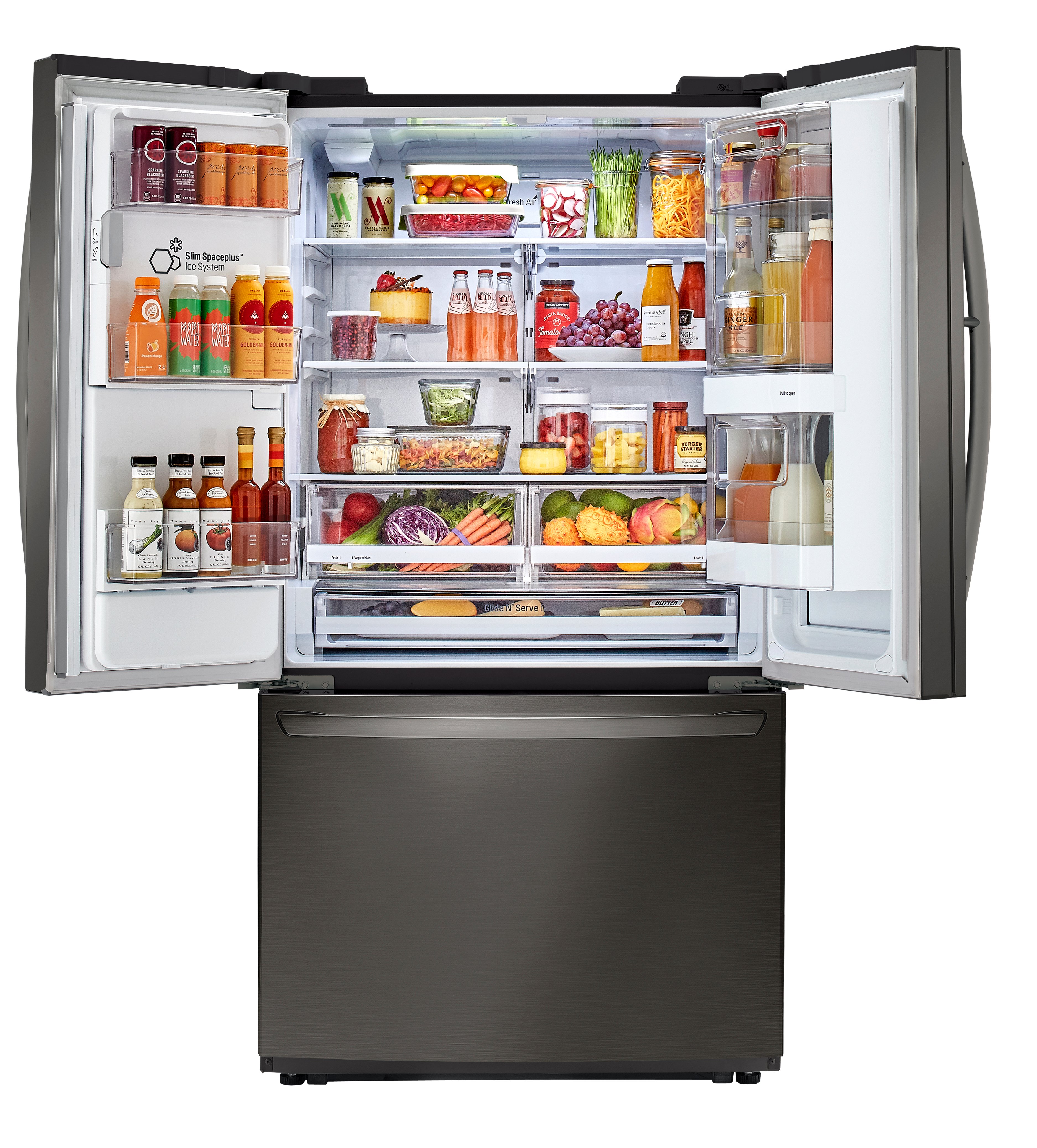 LFXC22596D LG 21.9 cu ft Counter Depth French Door Refrigerator with Door-in-Door - Black Stainless Steel-2