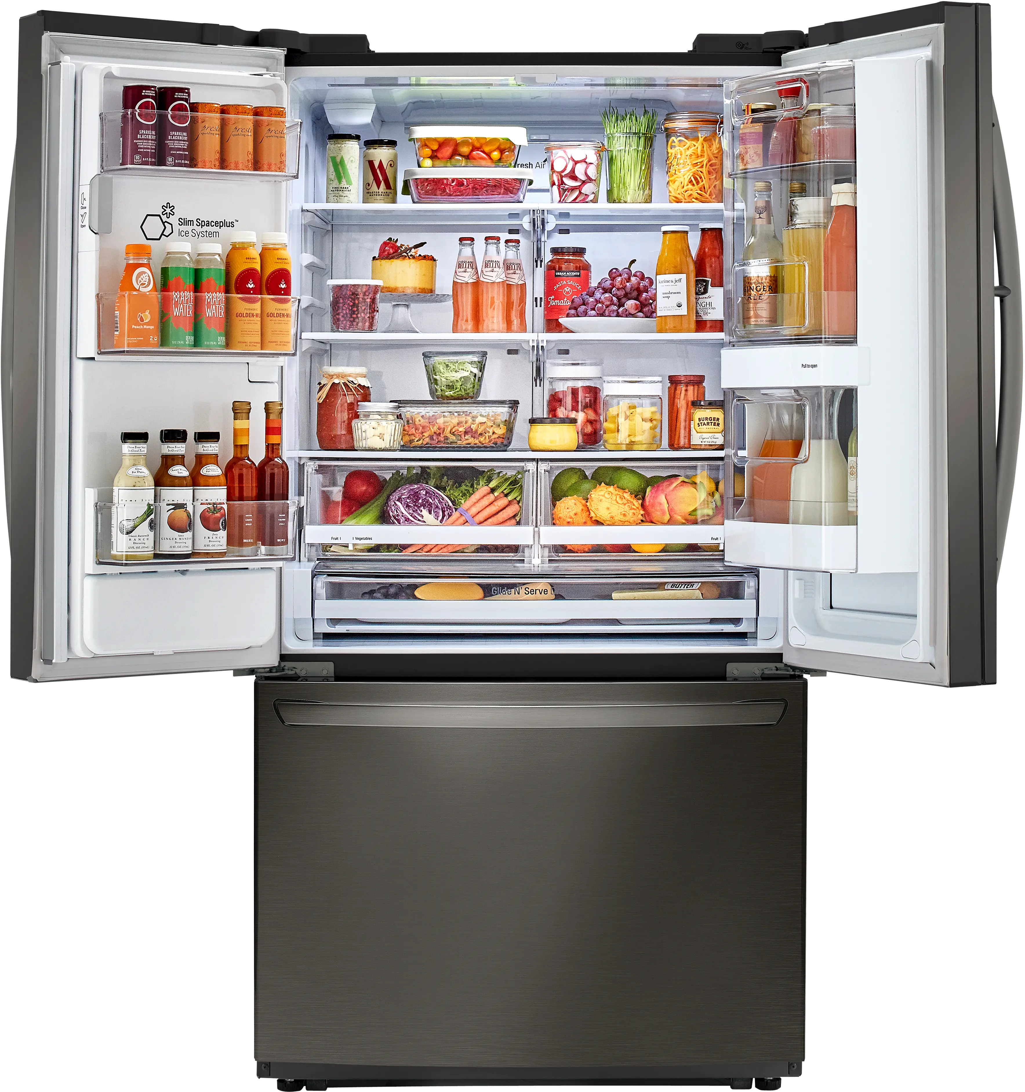LFXC22596D LG 21.9 cu ft French Door Refrigerator - Counter Depth Black Stainless Steel-2
