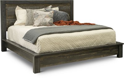Rustic Gray Queen Bed - Loft