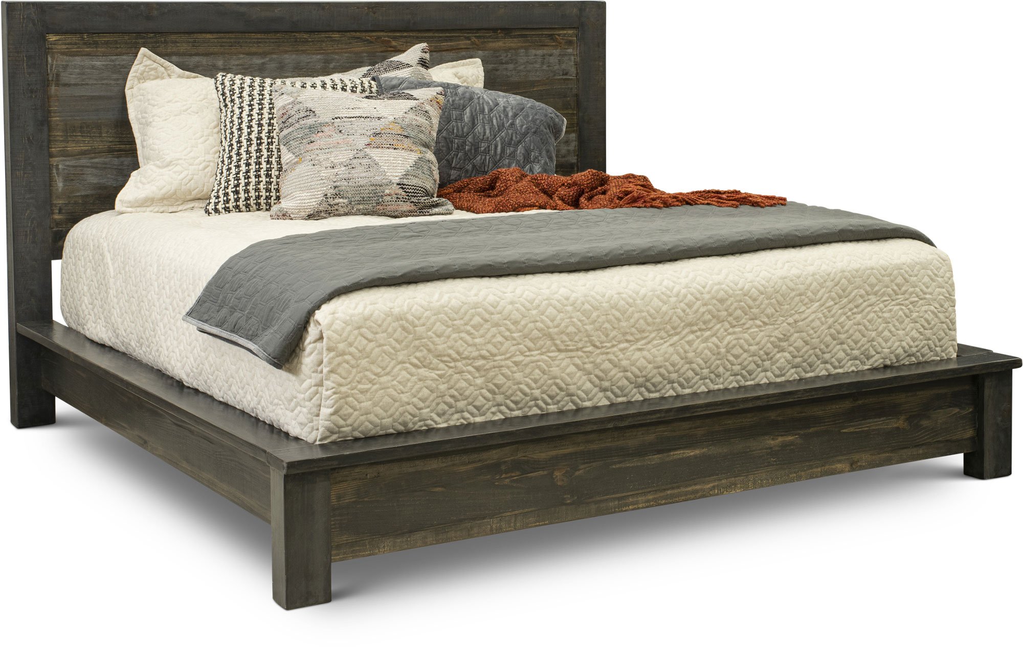 Rustic Gray 4 Piece Queen Bedroom Set - Loft-2