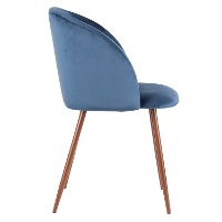 CH-FRAN-WL+BU2 Contemporary Blue Velvet and Walnut Dining Room Chair (Set of 2) - Luna-2