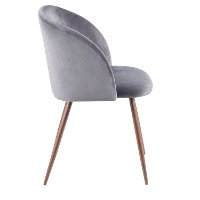 CH-FRAN-WL+GY2 Contemporary Gray Velvet and Walnut Dining Room Chair (Set of 2) - Luna-2
