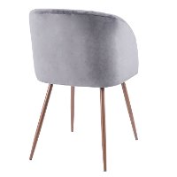 CH-FRAN-WL+GY2 Contemporary Gray Velvet and Walnut Dining Room Chair (Set of 2) - Luna-3