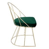 DC-CNRY-AU+GN2 Contemporary Green Velvet and Gold Accent Chair (Set of 2) - Canary-2