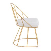 DC-CNRY-AU-VW2 Contemporary White Velvet and Gold Accent Chair (Set of 2) - Canary-2
