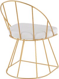 DC-CNRY-AU-VW2 Contemporary White Velvet and Gold Accent Chair (Set of 2) - Canary-3