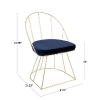 DC-CNRY-AU-VW2 Contemporary White Velvet and Gold Accent Chair (Set of 2) - Canary-4