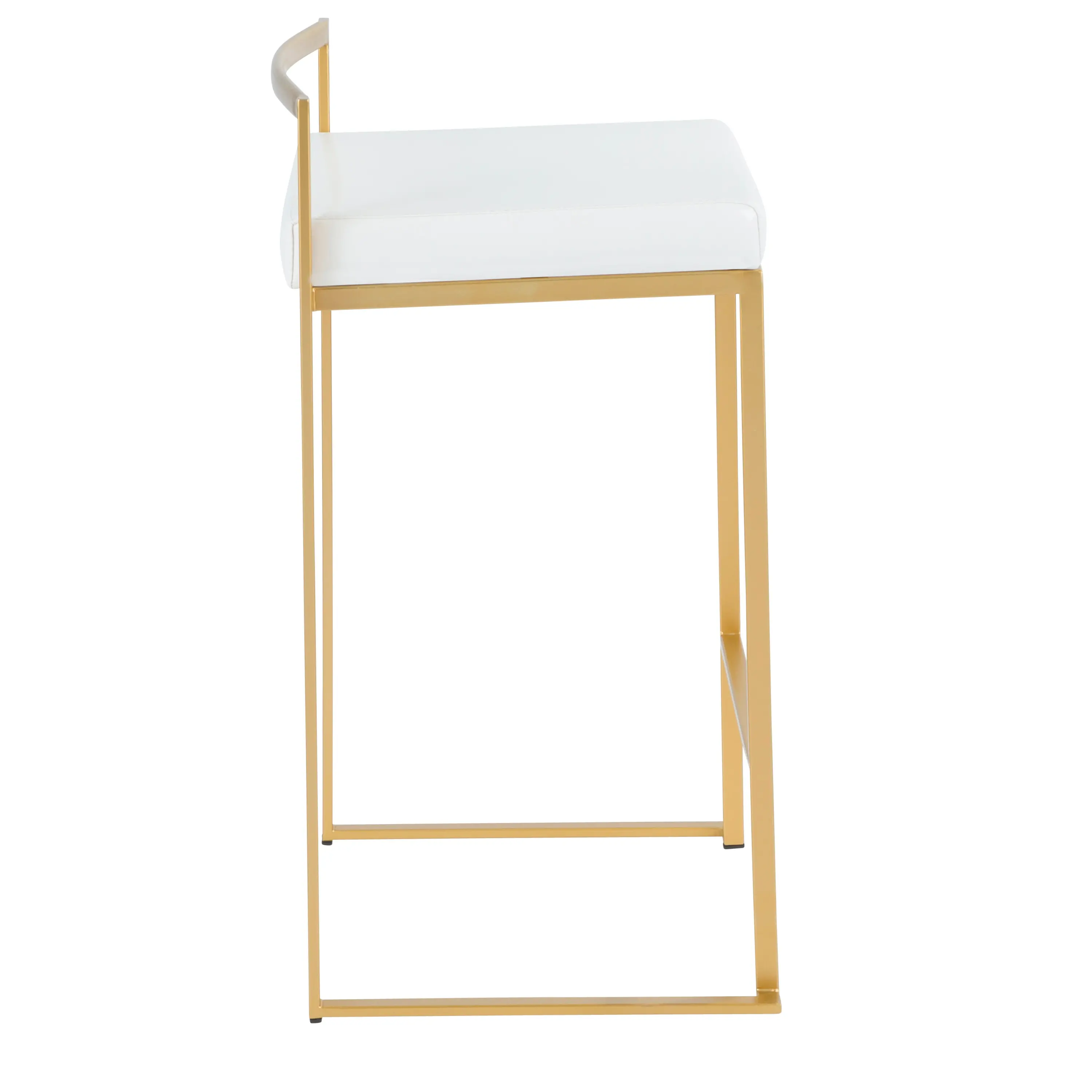 B26-FUJI-AU-W2 Modern White and Gold Counter Height Stool - Fuji-2
