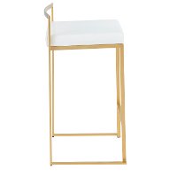 B26-FUJI-AU-W2 Modern White and Gold Counter Height Stool - Fuji-2
