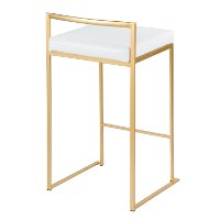 B26-FUJI-AU-W2 Modern White and Gold Counter Height Stool - Fuji-3