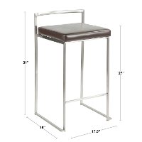 B26-FUJI-AU-W2 Modern White and Gold Counter Height Stool - Fuji-4