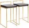 B26-FUJI-AU+BKS Modern Black and Gold Counter Height Stool - Fuji