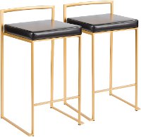 B26-FUJI-AU+BKS Modern Black and Gold Counter Height Stool - Fuji