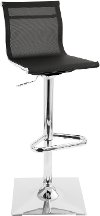 BS-TW-MIRAGE-BK Contemporary Black and Chrome Adjustable Bar Stool - Mirage