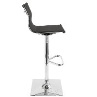 BS-TW-MIRAGE-BK Contemporary Black and Chrome Adjustable Bar Stool - Mirage-2