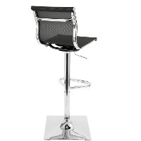 BS-TW-MIRAGE-BK Contemporary Black and Chrome Adjustable Bar Stool - Mirage-3